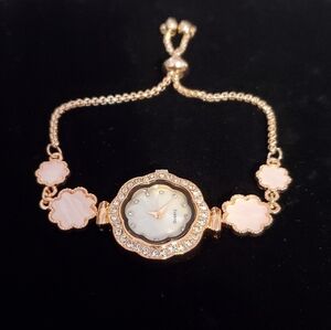 New Rhinestone Crystal Women's Bracelet Watch Rose Gold